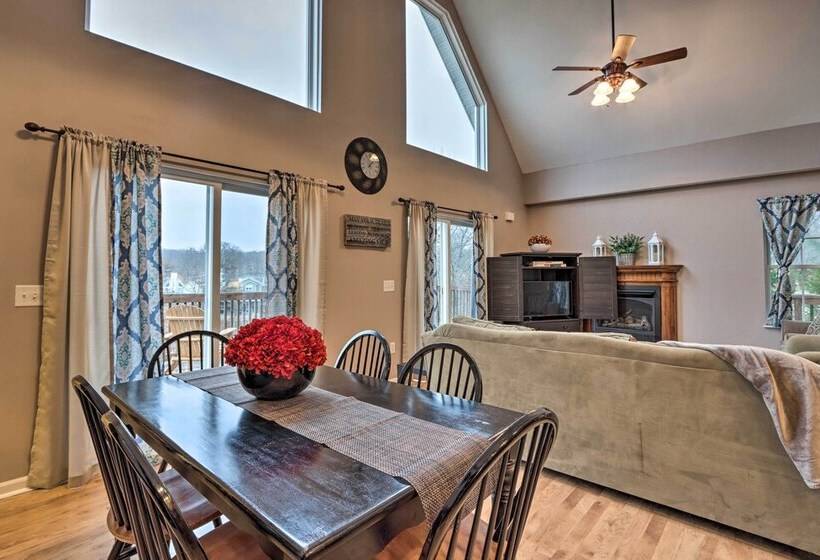 Deck & Fire Pit: Lake View Osage Beach Home!