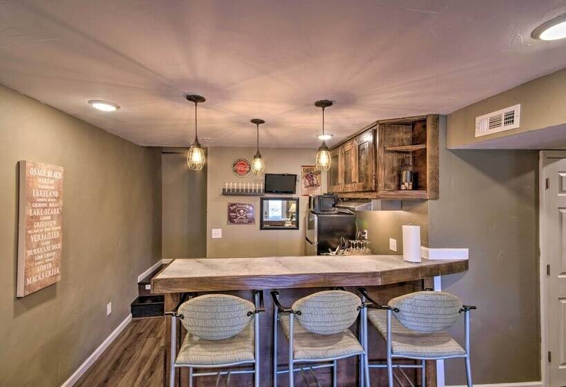 Deck & Fire Pit: Lake View Osage Beach Home!