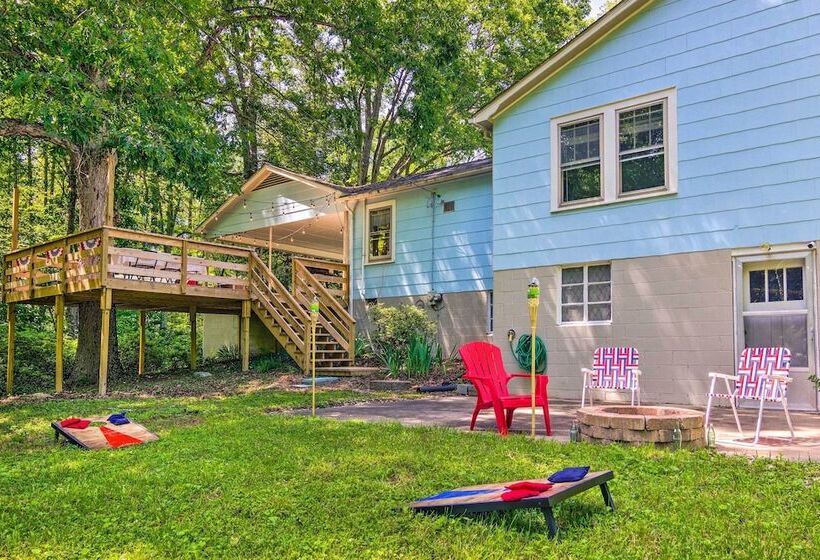9 Mi To Lake Lure: Cottage W/ Deck & Fire Pits!