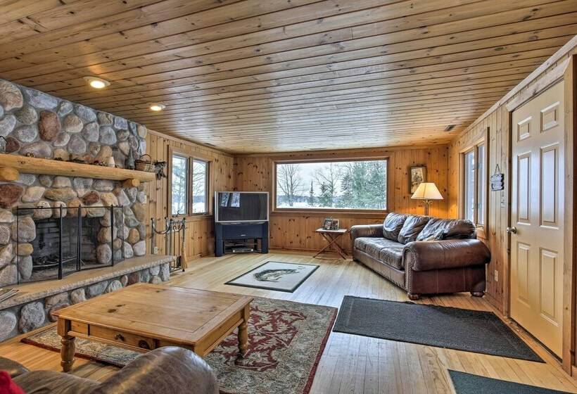 Lakefront Escape W/ Fishing Pier & Snowmobiling!