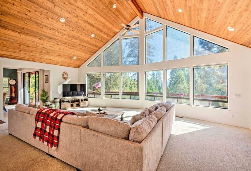 Deck & Views: Lush A Frame Cabin In Pioneer!