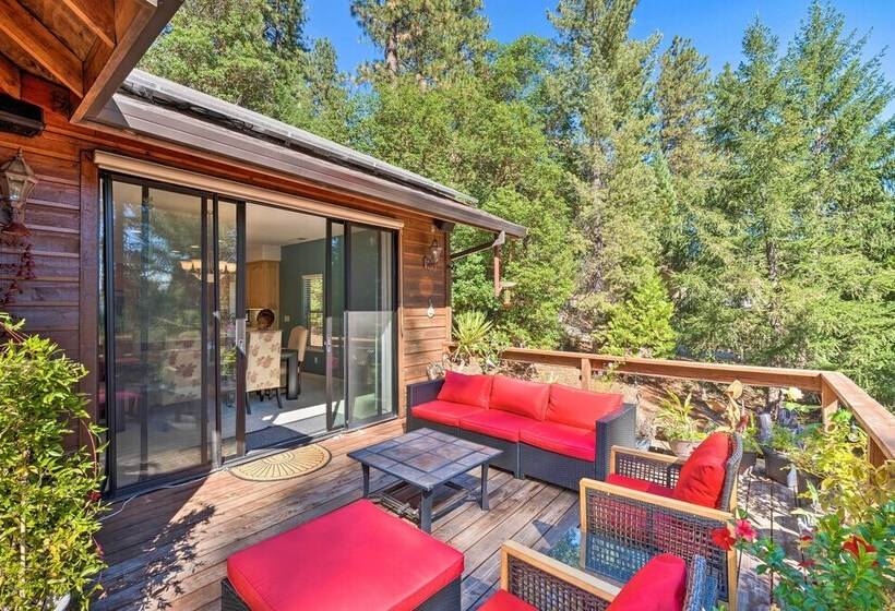 Deck & Views: Lush A Frame Cabin In Pioneer!