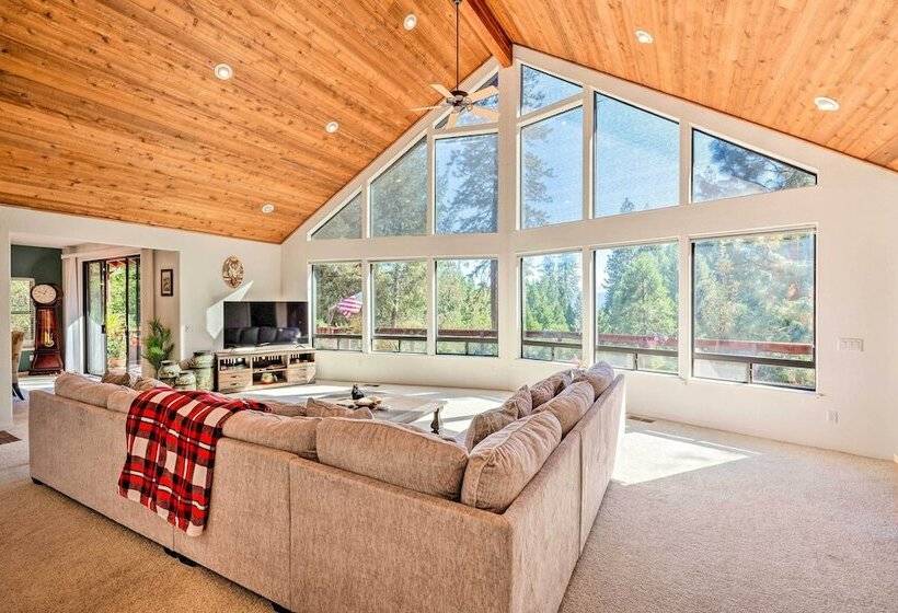 Deck & Views: Lush A Frame Cabin In Pioneer!