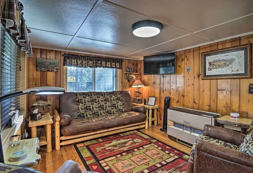 Riverfront Grayling Retreat W/ Fire Pit & Dock!