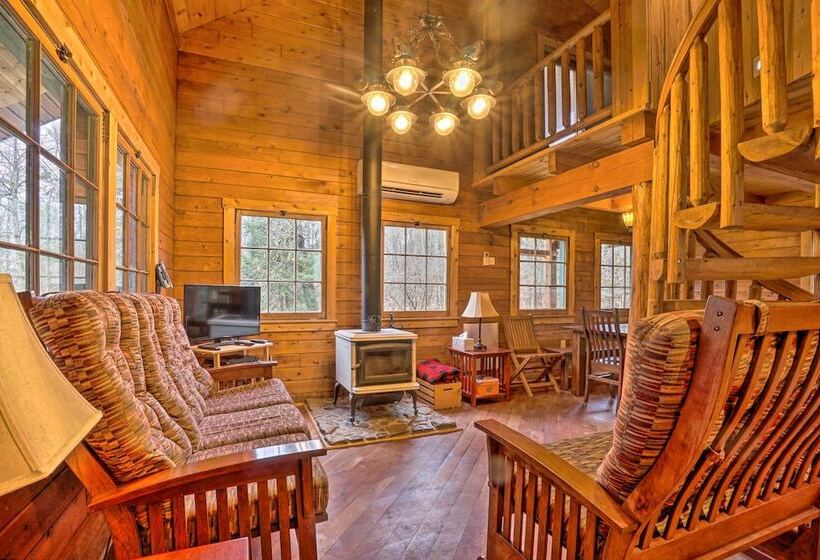 Scenic Log Cabin With Fire Pit & Stocked Creek!