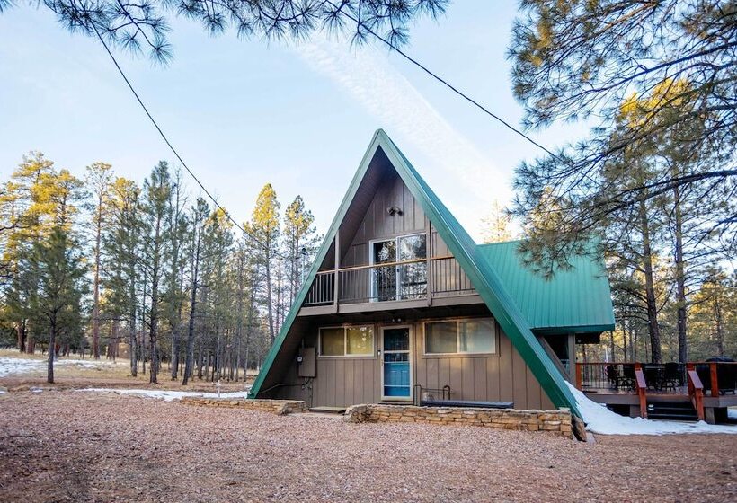 Furnished Deck + Fire Pit: Happy Jack Cabin