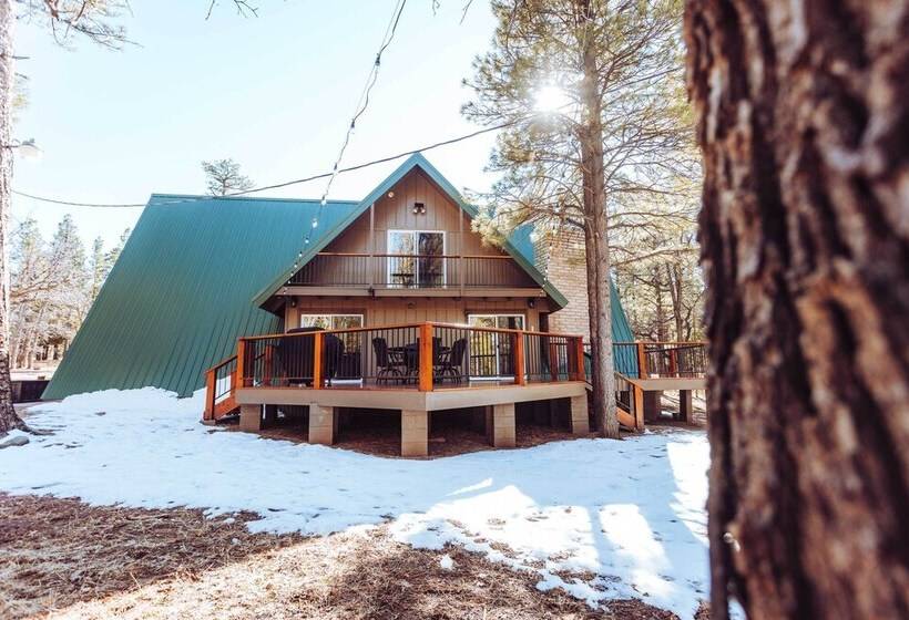 Furnished Deck + Fire Pit: Happy Jack Cabin