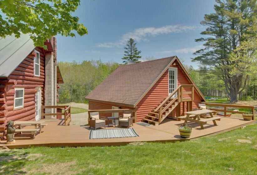 Unique Maine Log Cabin W/ Trout Ponds & Sauna!