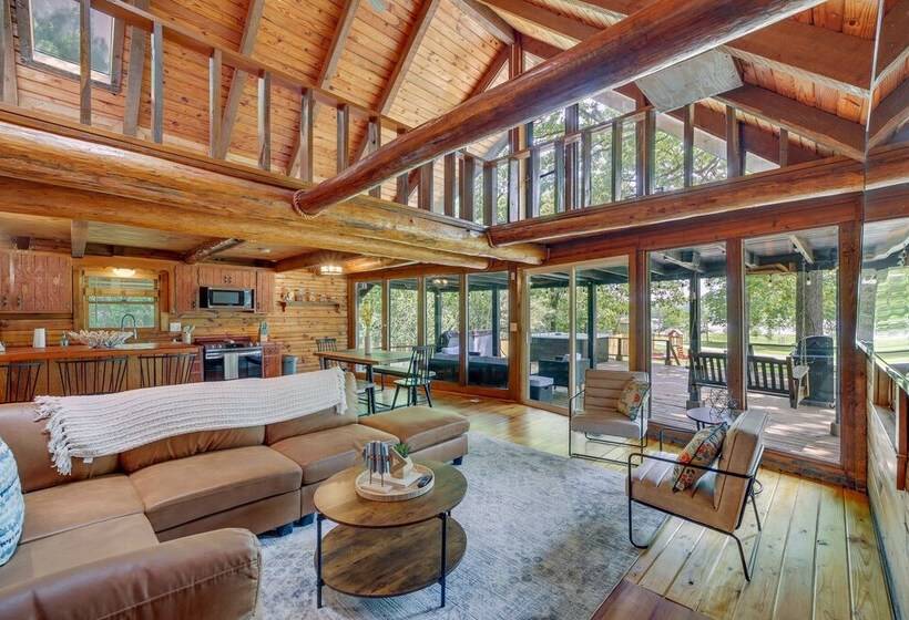 Modern Fairland Log Cabin W/ Lake Access!