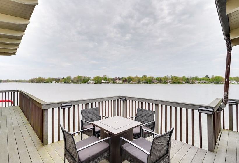 Riverfront Elkhart Rental: Deck & Ping Pong Table!