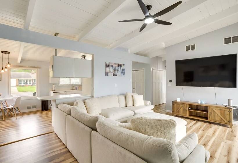 Riverfront Elkhart Rental: Deck & Ping Pong Table!