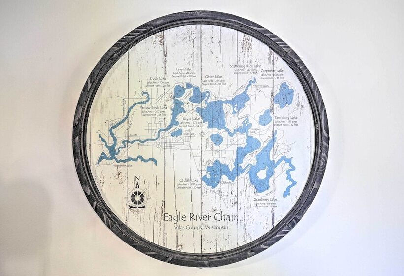 Eagle River Waterfront Home W/ Dock & Fire Pit!