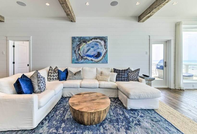 Luxe, Beachfront Pcb Home W/ Decks & Grill!