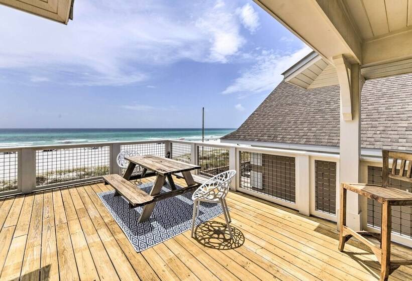 Luxe, Beachfront Pcb Home W/ Decks & Grill!