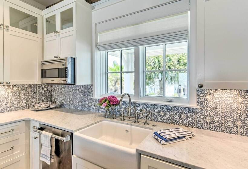 Luxe, Beachfront Pcb Home W/ Decks & Grill!