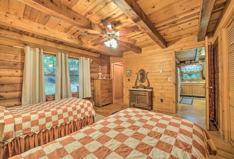 Scenic Creekside Cabin W/ Wraparound Porch!