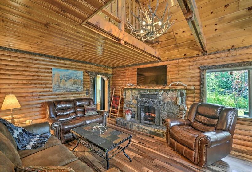 Alpine Adventures: Cozy Log Cabin W/ Deck & Views!