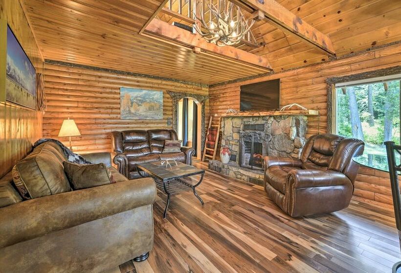 Alpine Adventures: Cozy Log Cabin W/ Deck & Views!