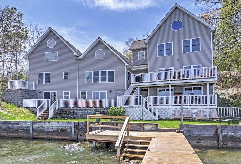 Waterfront Seneca Lake House: Fire Pit + Boat Dock