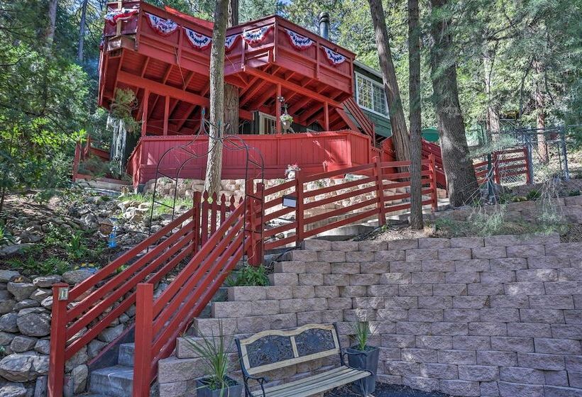 1 Mi To Lake Gregory: Boho Crestline Cabin