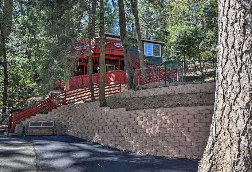 1 Mi To Lake Gregory: Boho Crestline Cabin