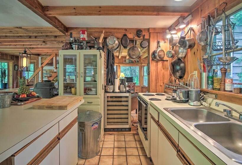 The Mill River Cabin W/ Fireplace & River View!