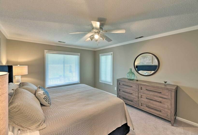 Waterfront Harkers Island Home: Sunset View & Dock