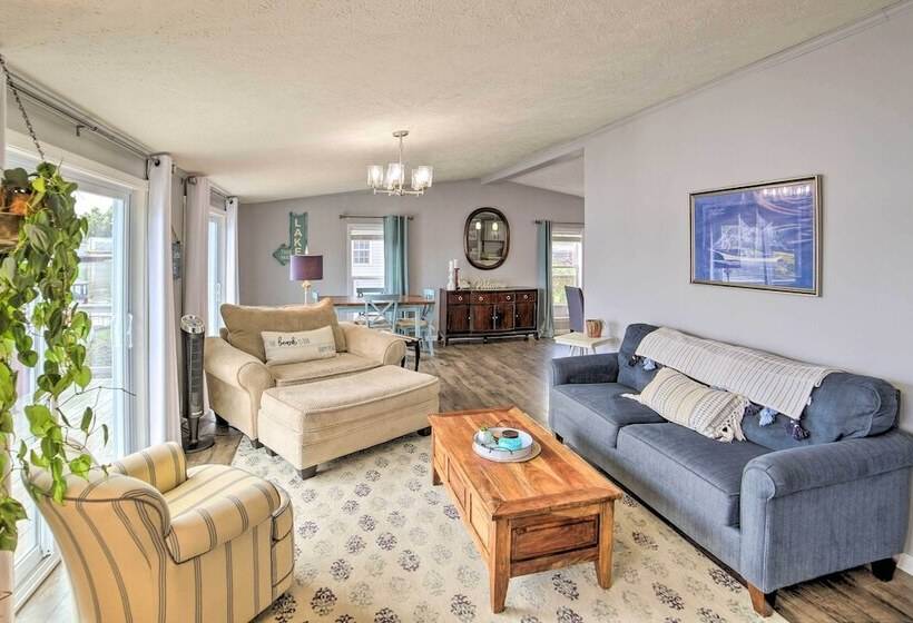 Waterfront Michigan Center Home W/ Boat Dock!