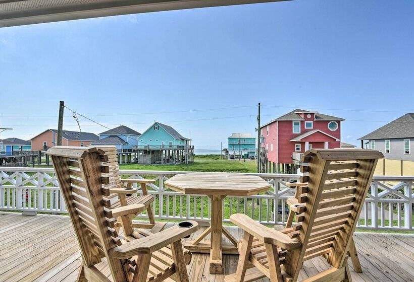 Ocean View + Wraparound Deck: Crystal Beach Home!