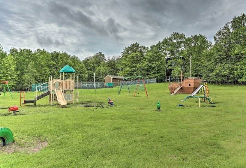 Furnished Deck + Fire Pit: Lake Wallenpaupack Home