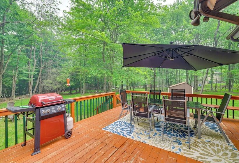 Furnished Deck + Fire Pit: Lake Wallenpaupack Home