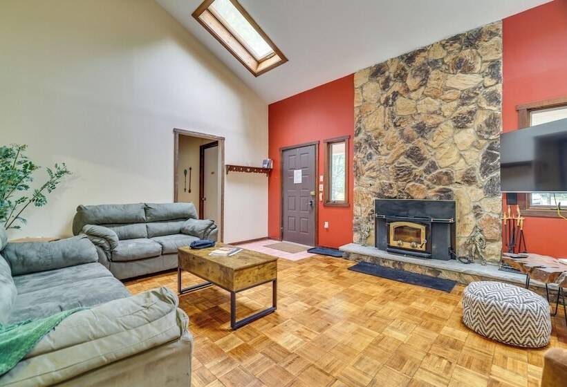 Furnished Deck + Fire Pit: Lake Wallenpaupack Home