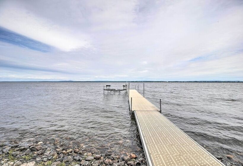 Waterfront Home W/ Dock & Beach On Lake Champlain!