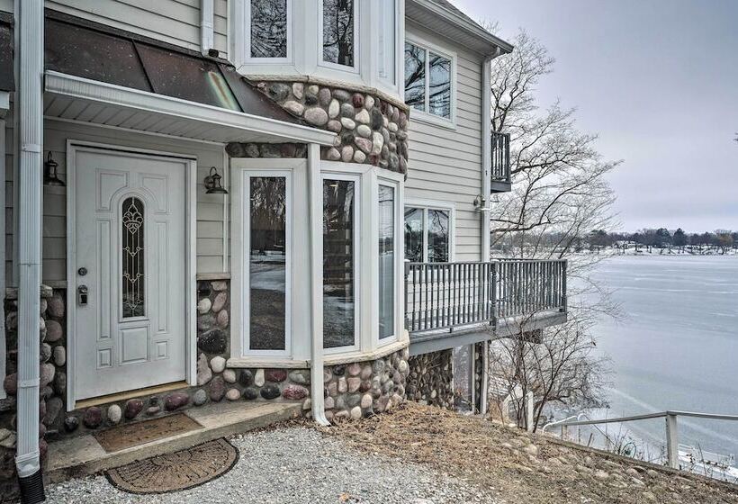 Lakefront Genoa City Home W/ Private Beach