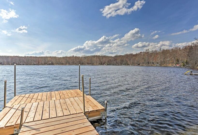 Pocono Lake Paradise W/ Private Beach & Dock!
