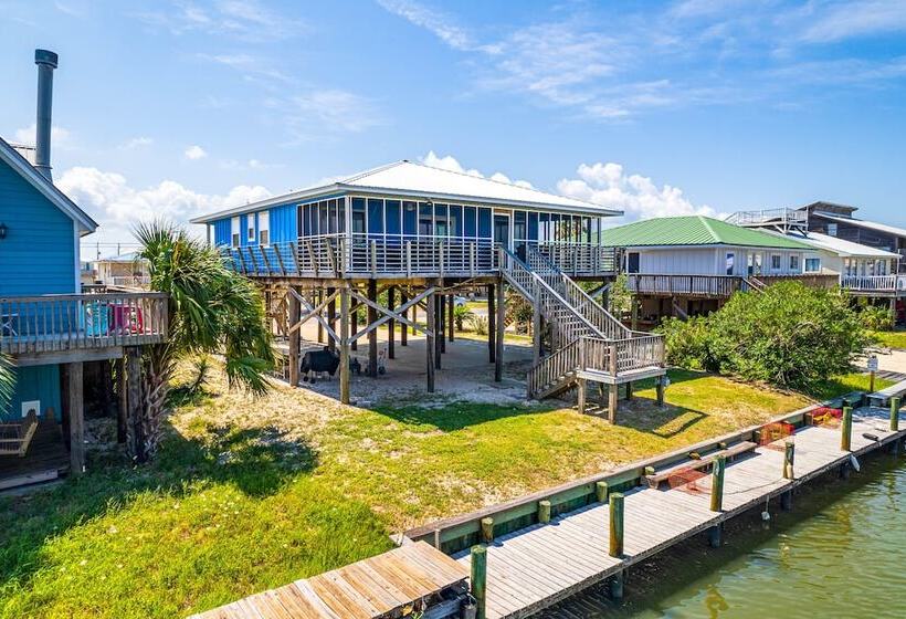 Waterfront Dauphin Island Home W/ Deck & Boat Dock
