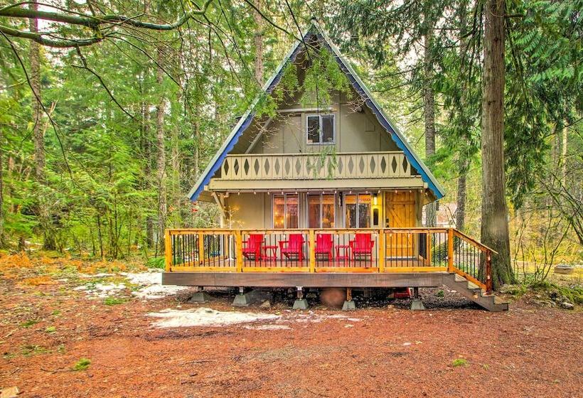 Cozy A Frame W/ Hot Tub, Fire Pit, & Fireplace!