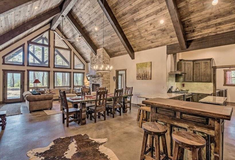 Custom Angel Fire Home: Views, Hot Tub & Fire Pit!