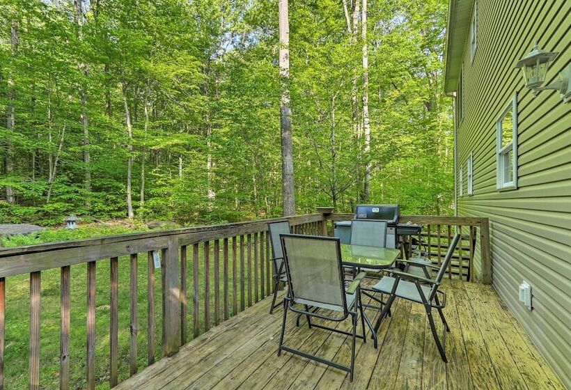Large Deck & Fire Pit: Secluded Pocono Lake Home