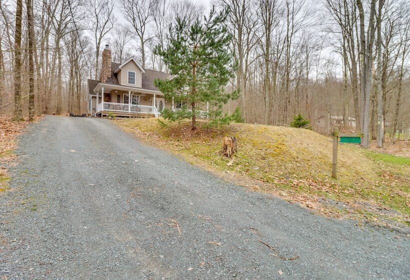 Large Deck & Fire Pit: Secluded Pocono Lake Home