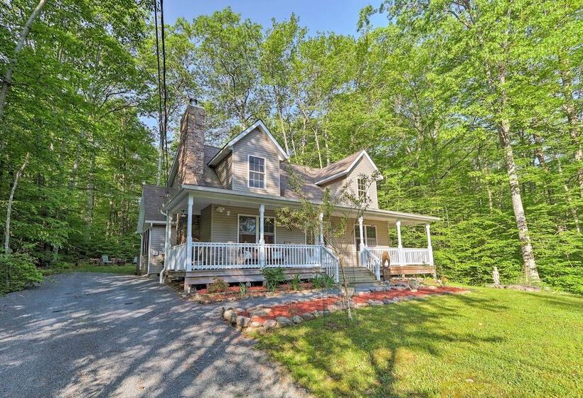 Large Deck & Fire Pit: Secluded Pocono Lake Home