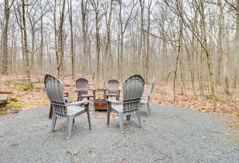 Large Deck & Fire Pit: Secluded Pocono Lake Home