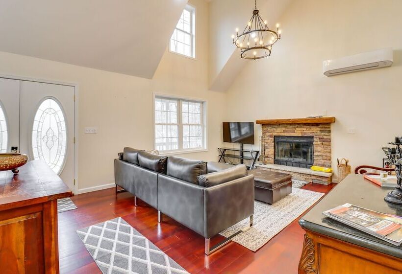 Large Deck & Fire Pit: Secluded Pocono Lake Home