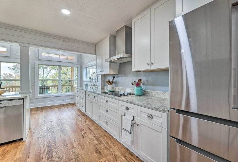 Spacious Lakefront Retreat W/ Hot Tub + Dock!