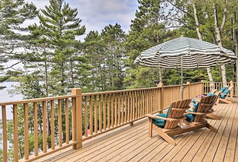 Waterfront Lake Tomahawk Cabin W/ Game Room!