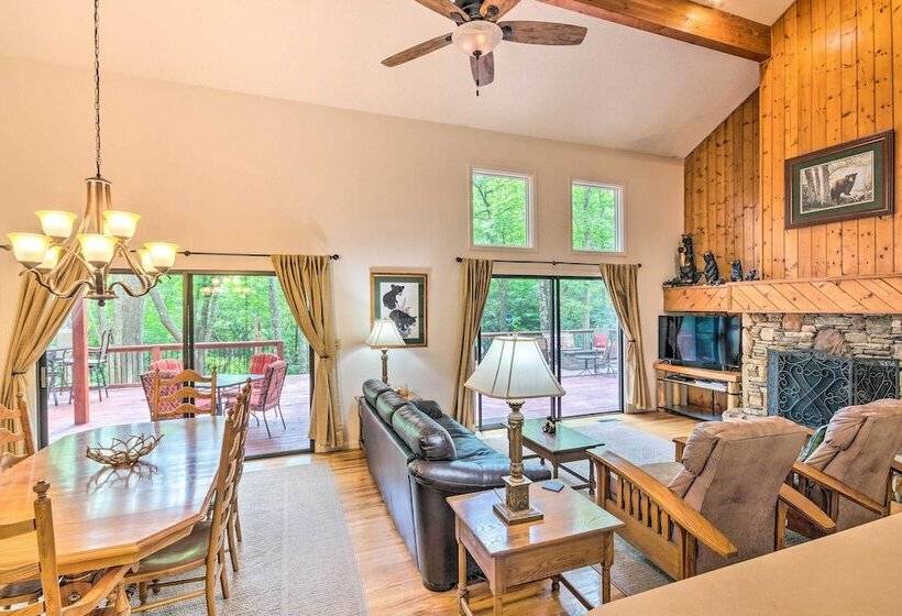 Lake Toxaway Cabin W/fire Pit   1mi To Marina