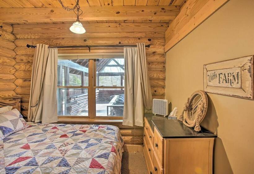Petfriendly Highway Log Cabin W/ Lake View!