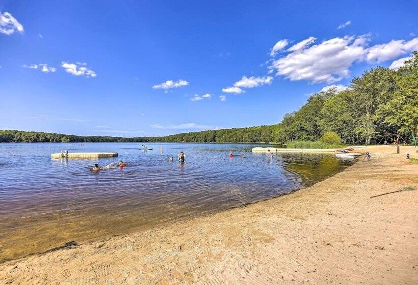 Wraparound Deck: Big Bass Lake Home In Gouldsboro