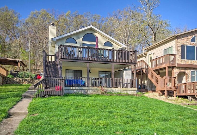 Boat Slip, Fire Pit: Lakefront Sunrise Beach Home!