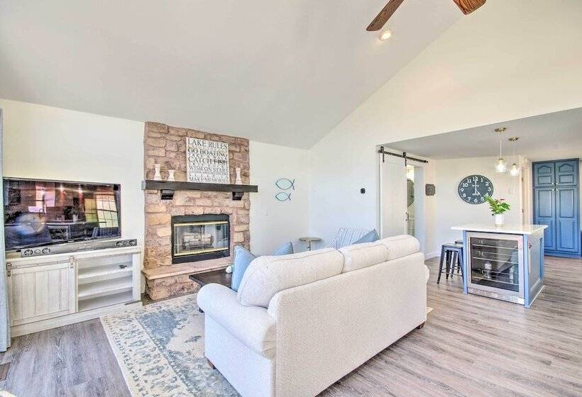 Boat Slip, Fire Pit: Lakefront Sunrise Beach Home!